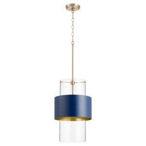 Quorum 12" Glass And Drum Pendant 1 Light