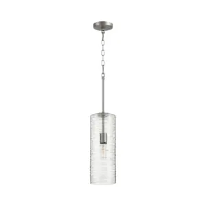 Quorum 6" Textured Glass 1-Light Pendant