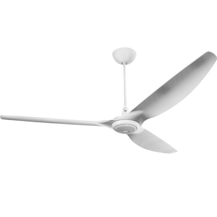 Big Ass Fans Haiku 84inch White Ceiling Fan with Brushed Aluminum Blades and LED Light