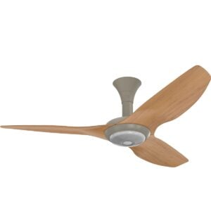 Big Ass Fans Haiku 52" Low Profile Satin Nickel Ceiling Fan with Caramel Bamboo Blades and LED Light