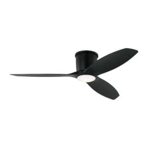 Visual Comfort Fan Collection Titus 52 Hugger LED Ceiling Fan in Midnight Black and Light Kit