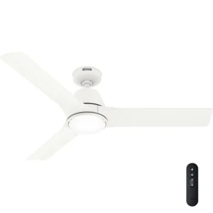 Hunter Aeronaut 52" Matte White Smart Outdoor Ceiling Fan with LED Light