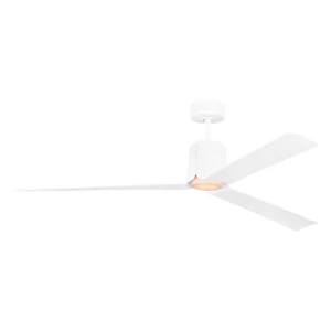 Visual Comfort Peel 66" Smart Matte White Ceiling Fan with LED Light